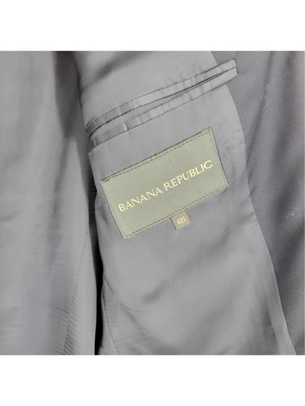 Banana Republic 40S Navy Virgin Wool Blazer Made in Italy Stretch Suit Jacket - Picture 3 of 4